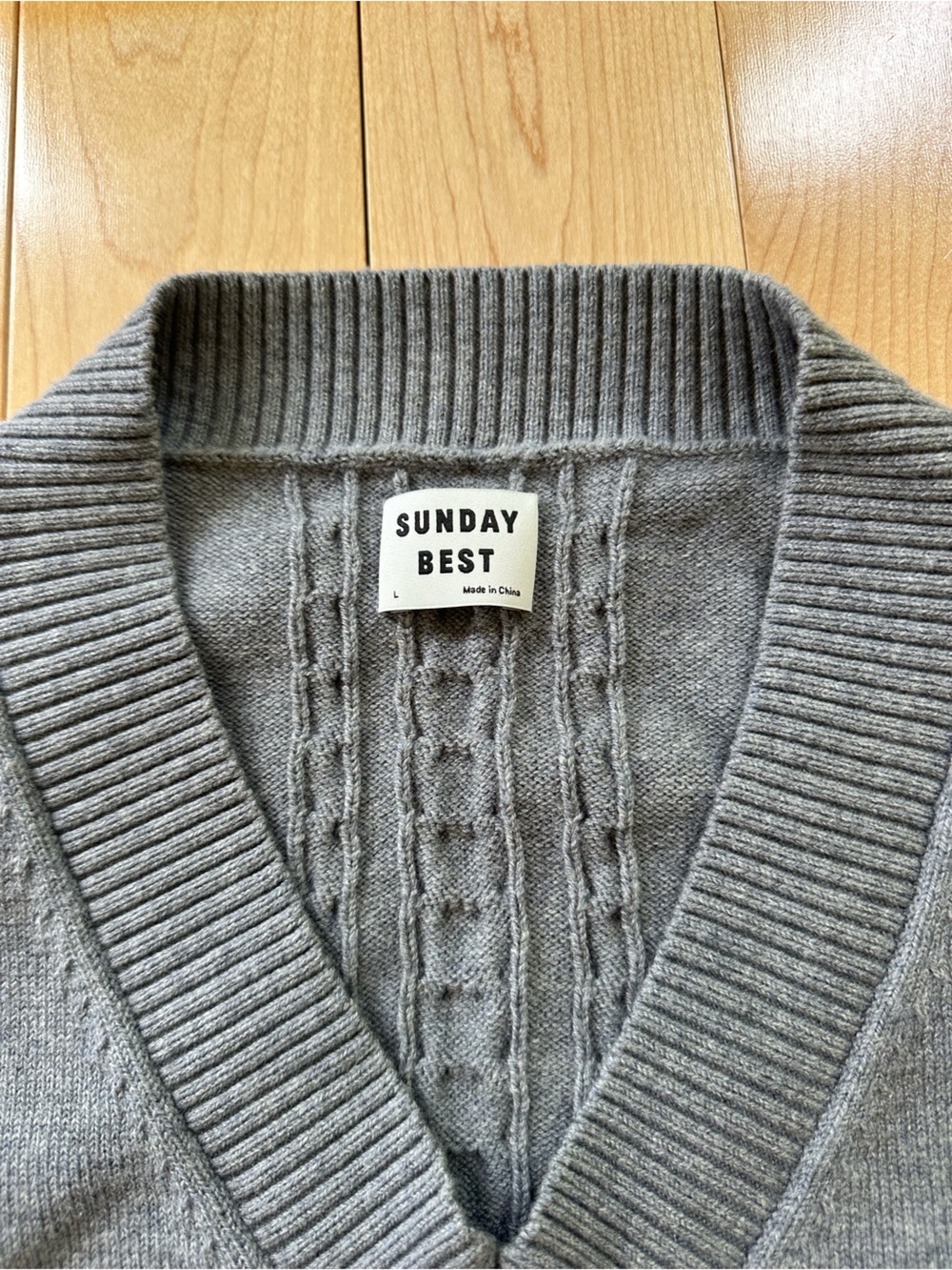 Sunday Best Dark Grey Cable Knit Sweater Vest - Picture 2 of 4